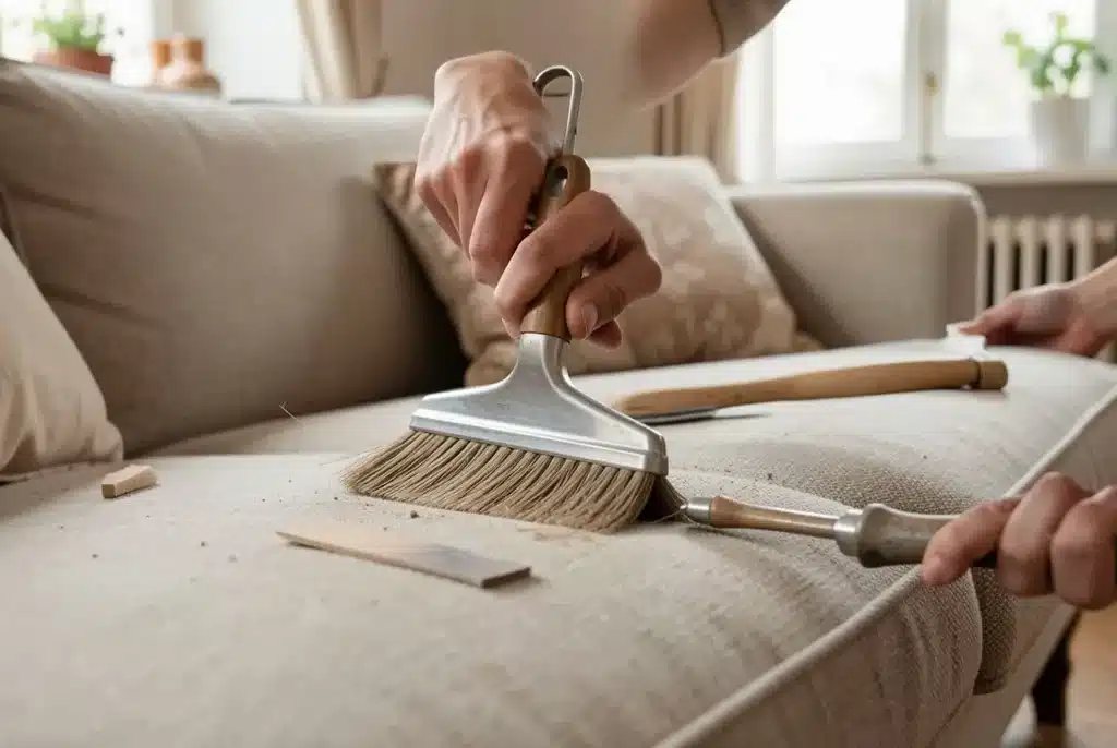 Le détachant pour canapé en tissu