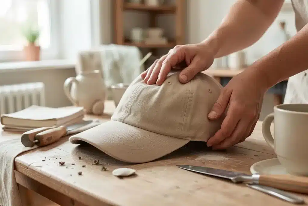 Comment enlever la transpiration d'une casquette à la main